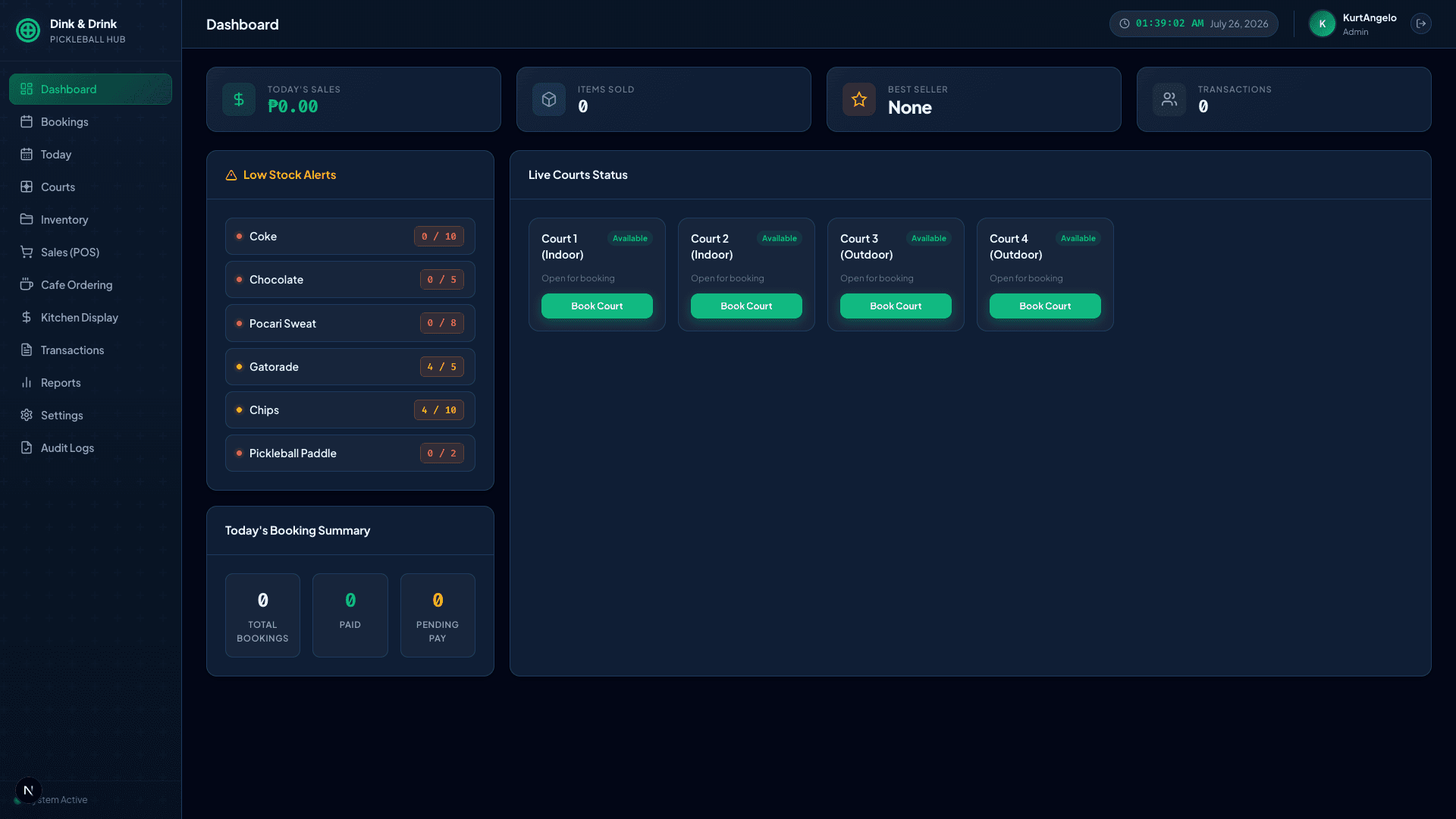 Pickleball Receptionist System preview